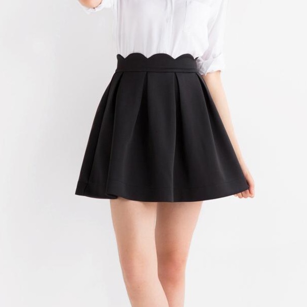 Black Francesca’s Scalloped Skirt